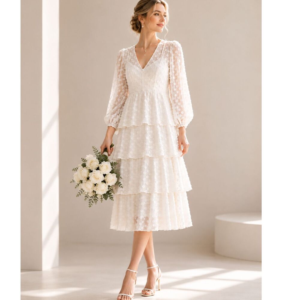 Zimmermann wild botanica textured dot midi dress AU 2 / US 8
